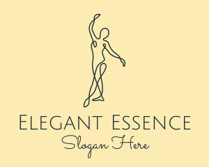 Graceful - Monoline Woman Dancer logo design