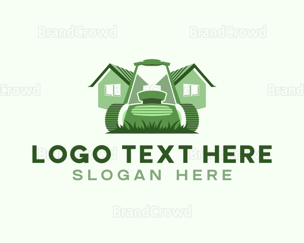 Grass Lawn Mower Logo