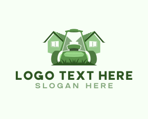 Grass Lawn Mower Logo