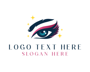 Contact Lens - Cosmetology Eye Lashes logo design