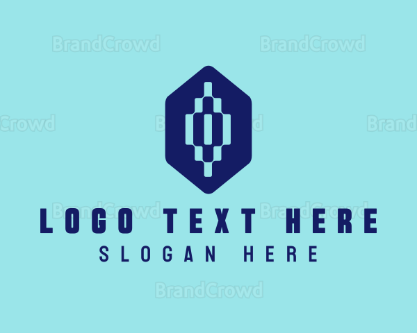 Digital Pixel Letter O Logo