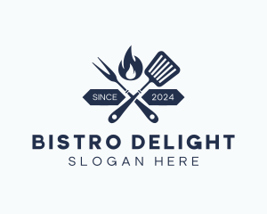 Grill Fork Spatula logo design