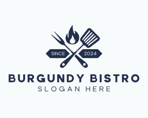 Grill Fork Spatula logo design