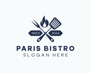 Grill Fork Spatula logo design