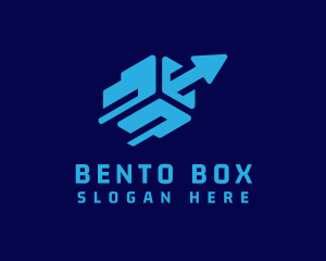 Package Box Arrow Delivery logo design