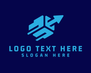 Logistic - Package Box Arrow Delivery logo design