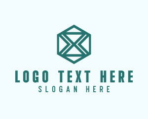 Roman Numeral - Hexagon Company Letter X logo design
