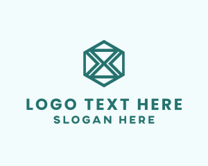 Lettermark - Hexagon Company Letter X logo design