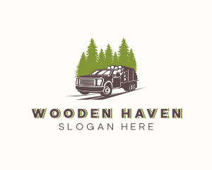 Log - Tree Log Truck logo design