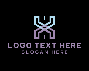 Technology - Digital Gamer Letter X logo design