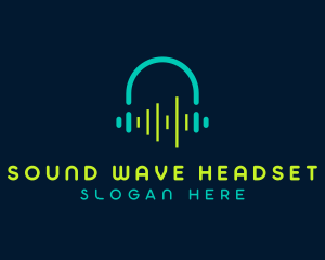 Headset - Music Headset Soundwave logo design