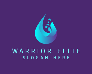 Blue Water Droplet  Logo