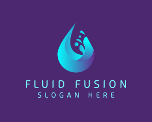 Blue Water Droplet  logo design