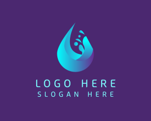 Water Supply - Blue Water Droplet logo design