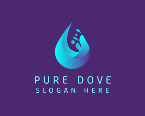 Blue Water Droplet  logo design