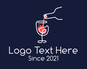 Bottle - Red Wine Pour logo design