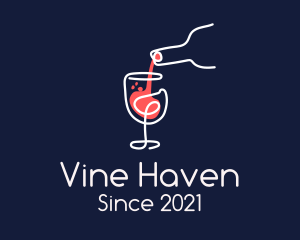 Wine Bar - Red Wine Pour logo design