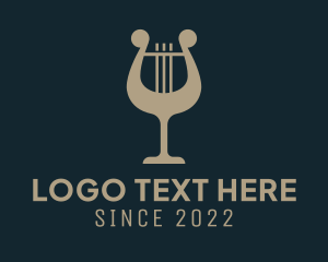 Sommelier - Wine Harp Music logo design