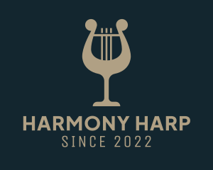 Harp - Wine Harp Music logo design