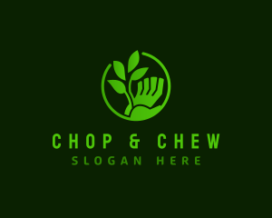 Hand Grow Plant Logo