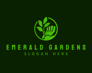 Hand Grow Plant logo design