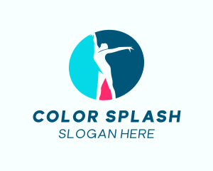 Colorful Gymnast Body logo design