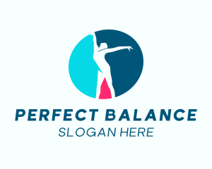 Colorful Gymnast Body logo design