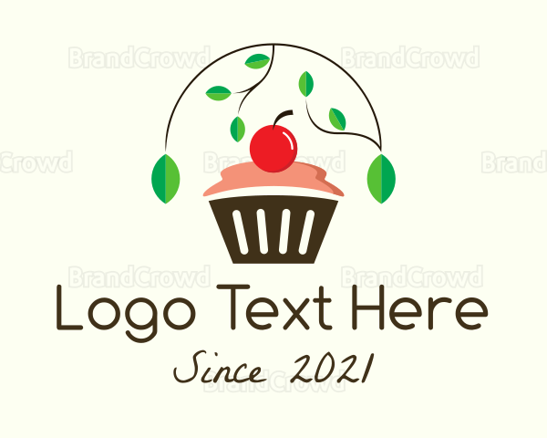 Nature Cherry Cupcake Logo