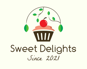 Nature Cherry Cupcake logo design