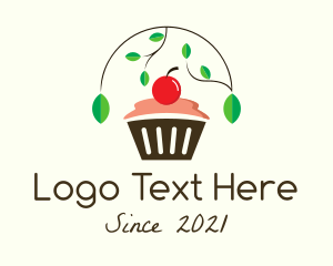 Food - Nature Cherry Cupcake logo design