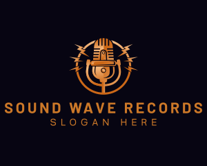 Record - Mic Podcast Recording logo design