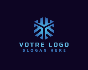 Winter - Cube Snowflake Cooling logo design