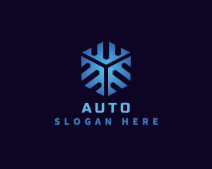 Cold - Cube Snowflake Cooling logo design