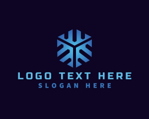 Metal - Cube Snowflake Cooling logo design