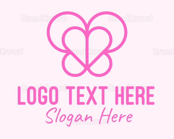 Pink Butterfly Heart Logo