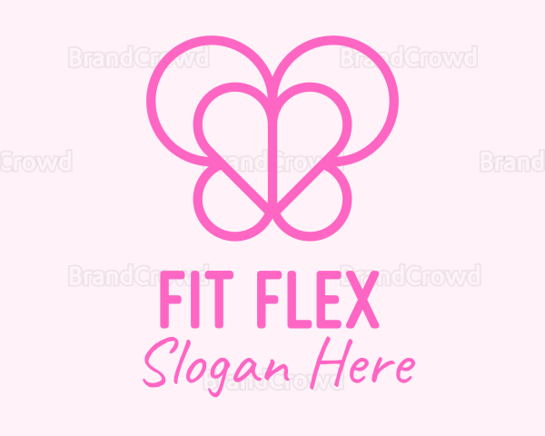 Pink Butterfly Heart Logo