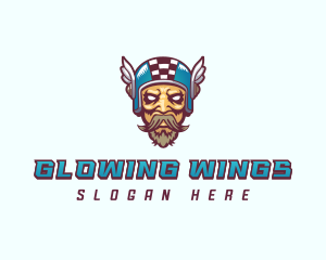 Helmet Rider Wing  logo design