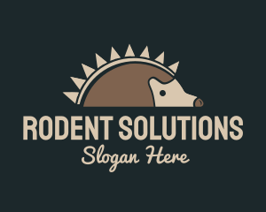 Brown Hedgehog Sun logo design