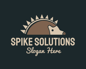 Spike - Brown Hedgehog Sun logo design