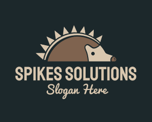 Spikes - Brown Hedgehog Sun logo design