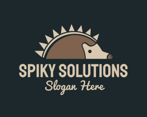 Brown Hedgehog Sun logo design