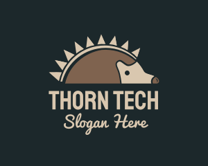 Thorn - Brown Hedgehog Sun logo design