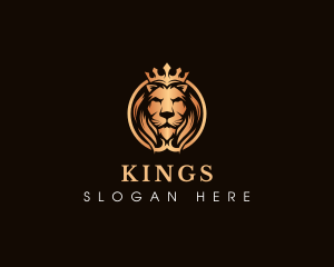 Crown King Lion logo design