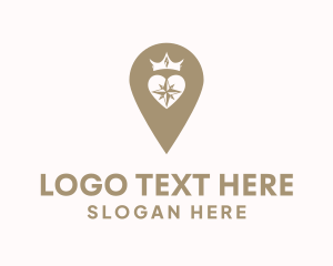 Symbol - Location Pin Heart Crown logo design