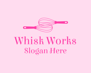 Pink Whisk Baking logo design