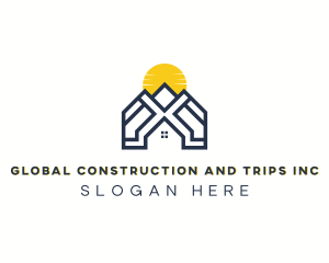 Home Repair - Residential House Roof logo design