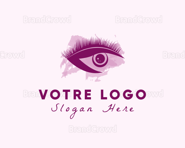 Watercolor Eyelash Cosmetic Logo