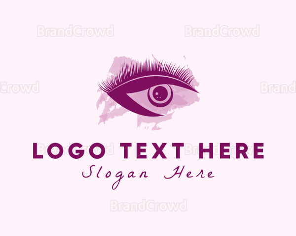 Watercolor Eyelash Cosmetic Logo