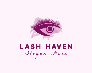 Watercolor Eyelash Cosmetic logo design