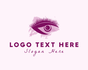 Watercolor Eyelash Cosmetic Logo